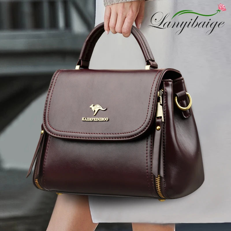 Giulietta – Elegant Soft Leather Top Handle & Crossbody Bag for Women, Luxury Shoulder Messenger Purse