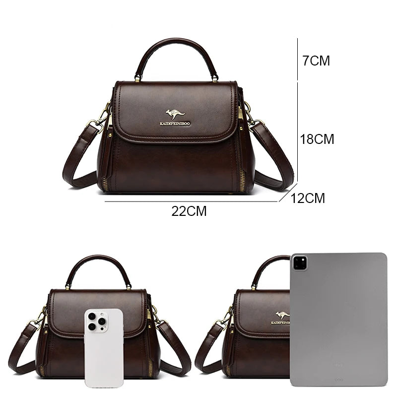 Giulietta – Elegant Soft Leather Top Handle & Crossbody Bag for Women, Luxury Shoulder Messenger Purse
